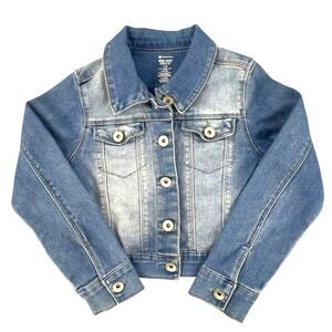 Kids Members Mark button Denim Jacket Dress Set Blue Wash Size 7/8 girls stretch
